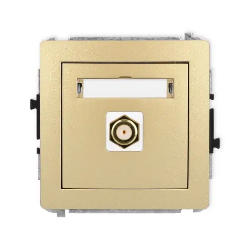 Kup online Mechanizm gniazda antenowego pojedynczego typu F (SAT) pozłacany Karlik DECO złoty 29DGF-1.1