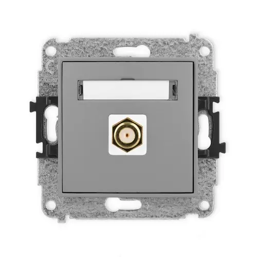 Mechanizm gniazda antenowego pojedynczego typu F (SAT) pozłacany Karlik ICON szary mat 27IGF-1.1 Tylko do końca tygodnia