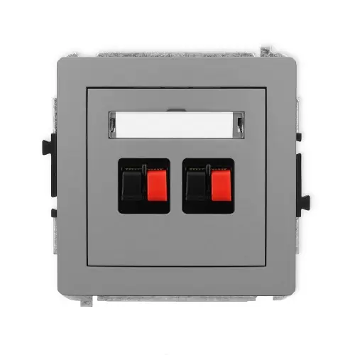 Mechanizm gniazda głośnikowego podwójnego Karlik DECO szary mat 27DGG-2 Zamów teraz