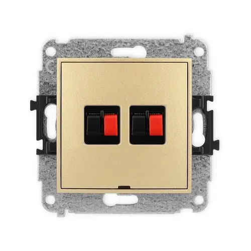 Mechanizm gniazda głośnikowego podwójnego, bez pola opisowego Karlik ICON złoty 29IGGBO-2 Kup online