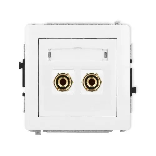 Mechanizm gniazda głośnikowego pojedynczego (typu banan - czerwony i czarny, pozłacany, 4 mm2, do lutowania) Karlik DECO biały DGG-3 Zamów teraz