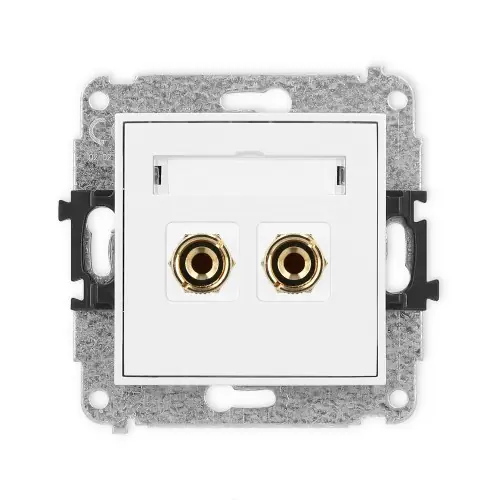 Mechanizm gniazda głośnikowego pojedynczego (typu banan - czerwony i czarny, pozłacany, 4 mm2, do lutowania) Karlik ICON biały IGG-3 Nie przegap