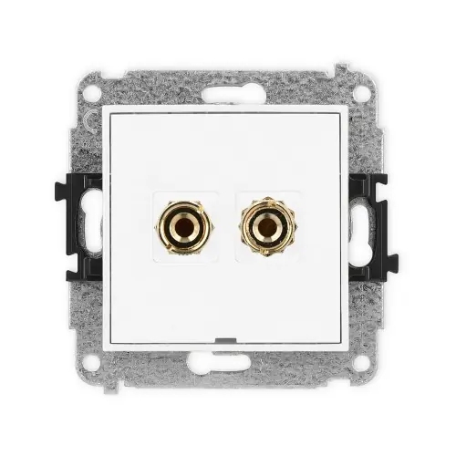 Mechanizm gniazda głośnikowego pojedynczego, bez pola opisowego (typu banan - czerwony i czarny, pozłacany, 4 mm2, do lutowania) Karlik ICON biały IGGBO-3 Cena promocyjna