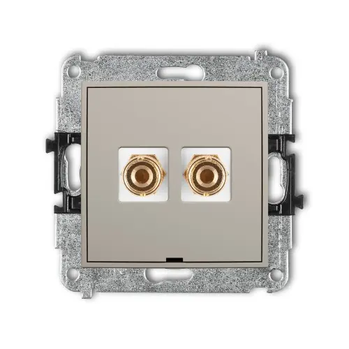 Mechanizm gniazda głośnikowego pojedynczego, bez pola opisowego (typu banan - czerwony i czarny, pozłacany, 4 mm2, do lutowania) Karlik ICON taupe 60IGGBO-3 Oferta czasowa