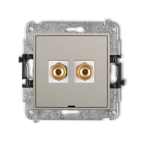 Mechanizm gniazda głośnikowego pojedynczego, bez pola opisowego (typu banan - czerwony i czarny, pozłacany, 4 mm2, skręcany) Karlik ICON taupe 60IGGBO-4 Szybka dostawa