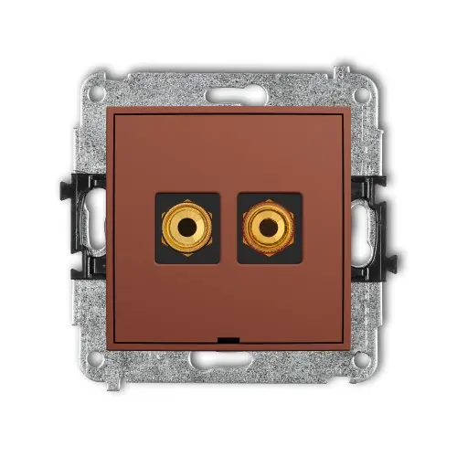 Szybka wysyłka Mechanizm gniazda głośnikowego pojedynczego, bez pola opisowego (typu banan - czerwony i czarny, pozłacany, 4 mm2, skręcany) Karlik MINI terakota 63MGGBO-4