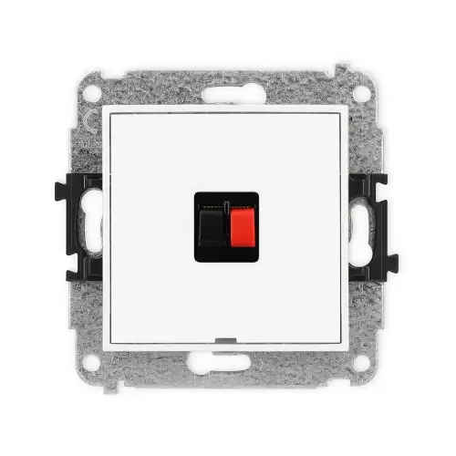 Mechanizm gniazda głośnikowego pojedynczego, bez pola opisowego Karlik ICON biały mat 25IGGBO-1 Nie przegap