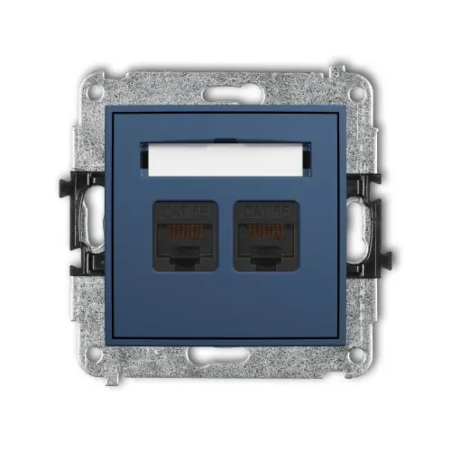 Mechanizm gniazda komputerowego podwójnego 2xRJ45, kat. 5e, 8-stykowy Karlik ICON navy blue 64IGK-2 Oferta czasowa