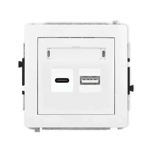 Mechanizm ładowarki USB podwójnej USB C + USB A, 20W max. Karlik DECO biały mat 25DCUSB-8 Zamów dziś