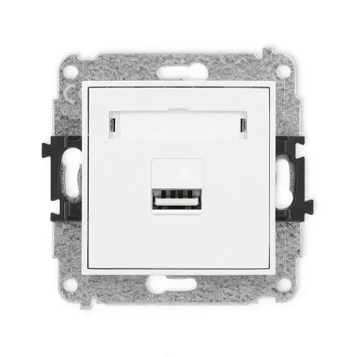 Zniżka Mechanizm ładowarki USB pojedynczej USB A, 10W max., 5V, 2A Karlik ICON biały mat 25ICUSB-3