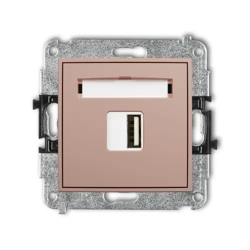 Niska cena Mechanizm ładowarki USB pojedynczej USB A, 10W max., 5V, 2A Karlik ICON łososiowy 62ICUSB-3