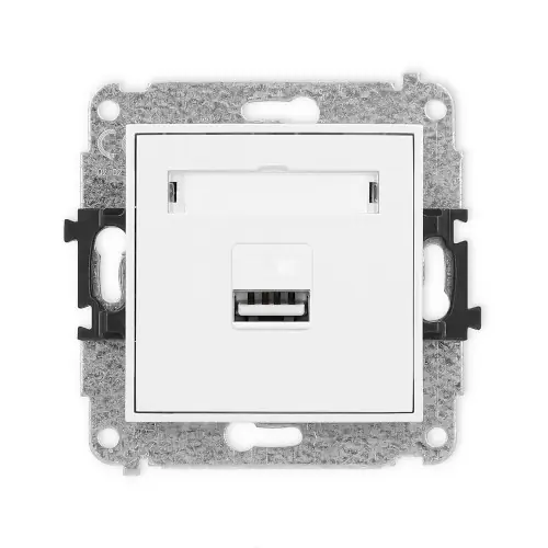Mechanizm ładowarki USB pojedynczej USB A, 10W max., 5V, 2A Karlik MINI biały MCUSB-3 Hit sprzedaży