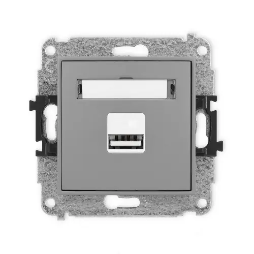 Darmowy zwrot Mechanizm ładowarki USB pojedynczej USB A, 10W max., 5V, 2A Karlik MINI szary mat 27MCUSB-3