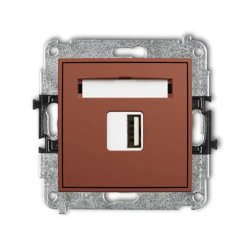 Mechanizm ładowarki USB pojedynczej USB A, 10W max., 5V, 2A Karlik MINI terakota 63MCUSB-3 Wyprzedaż