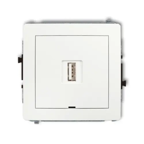 Cena promocyjna Mechanizm ładowarki USB pojedynczej USB A, 10W max., 5V, 2A, bez pola opisowego Karlik DECO biały DCUSBBO-3