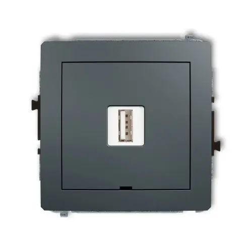 Mechanizm ładowarki USB pojedynczej USB A, 10W max., 5V, 2A, bez pola opisowego Karlik DECO grafitowy mat 28DCUSBBO-3 Kup online