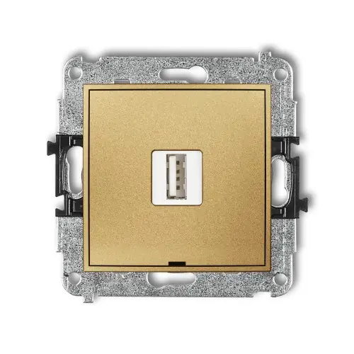 Mechanizm ładowarki USB pojedynczej USB A, 10W max., 5V, 2A, bez pola opisowego Karlik MINI złoty 29MCUSBBO-3 Okazja