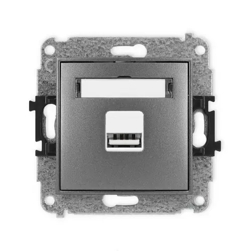 Mechanizm ładowarki USB pojedynczej USB A, 5W max., 5V, 1A Karlik ICON grafitowy 11ICUSB-1 Bestseller