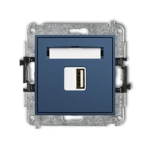 Mechanizm ładowarki USB pojedynczej USB A, 5W max., 5V, 1A Karlik ICON navy blue 64ICUSB-1 Ostatnia szansa