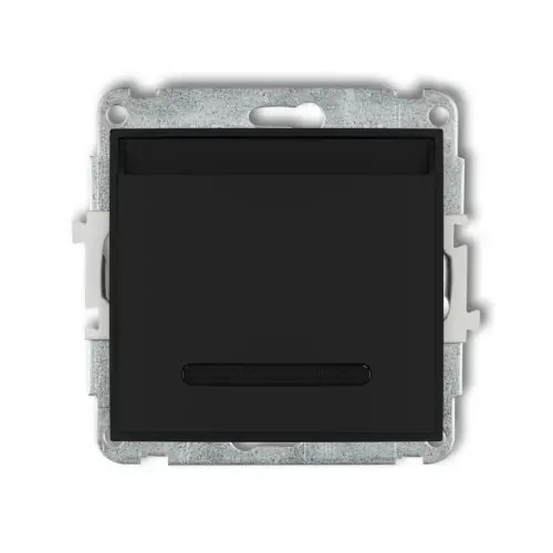 Mechanizm łącznika hotelowego pojedynczego (podświetlenie białe) Karlik ICON czarny mat 12ISH-1.1 Do wyczerpania zapasów