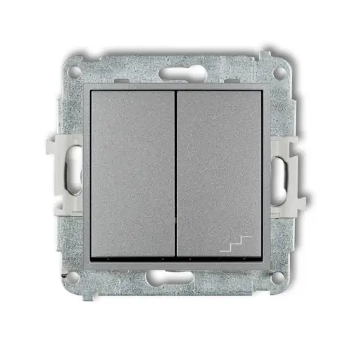 Oferta czasowa Mechanizm łącznika jednobiegunowego ze schodowym (osobne zasilanie) Karlik ICON srebrny metalik 7IWP-10.2
