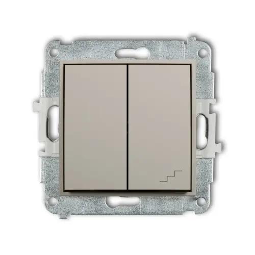 Mechanizm łącznika jednobiegunowego ze schodowym (osobne zasilanie) Karlik ICON taupe 60IWP-10.2 Dodaj do koszyka