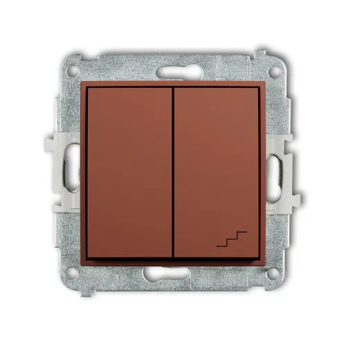 Oferta limitowana Mechanizm łącznika jednobiegunowego ze schodowym (osobne zasilanie) Karlik ICON terakota 63IWP-10.2