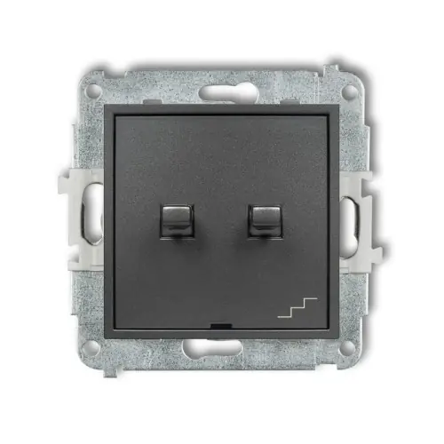 Mechanizm łącznika jednobiegunowego ze schodowym (osobne zasilanie) w stylu amerykańskim Karlik ICON grafitowy 11IWPUS-10.2 Tani