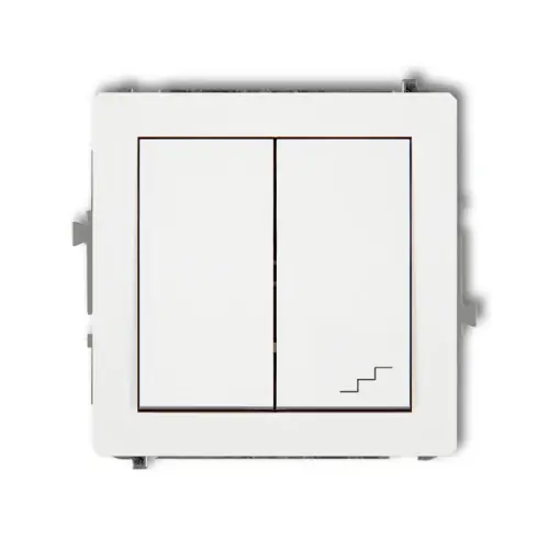 Mechanizm łącznika jednobiegunowego ze schodowym (wspólne zasilanie) Karlik DECO biały DWP-10.1 Oferta limitowana