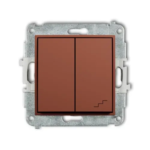 Mechanizm łącznika jednobiegunowego ze schodowym (wspólne zasilanie) Karlik ICON terakota 63IWP-10.1 Zniżka
