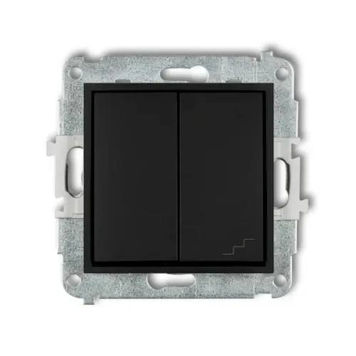 Mechanizm łącznika jednobiegunowego ze schodowym (wspólne zasilanie) Karlik MINI czarny mat 12MWP-10.1 Ostatnie sztuki
