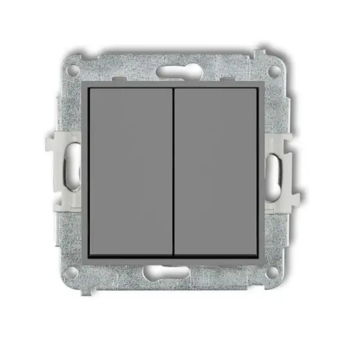 Mechanizm łącznika podwójnego krzyżowego (dwa klawisze bez piktogramu) Karlik ICON szary mat 27IWP-66.1 Szybka wysyłka