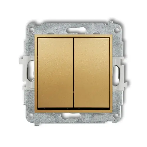 Mechanizm łącznika podwójnego schodowego (dwa klawisze bez piktogramów) Karlik MINI złoty 29MWP-33.1 Wyjątkowa oferta