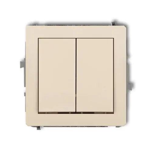Mechanizm łącznika zwiernego, dwubiegunowego (dwa klawisze bez piktogramów, osobne zasilanie) Karlik DECO beżowy 1DWP-44.2 Oferta