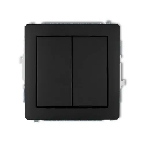 Mechanizm łącznika zwiernego, dwubiegunowego (dwa klawisze bez piktogramów, osobne zasilanie) Karlik DECO czarny mat 12DWP-44.2 Wybór klientów
