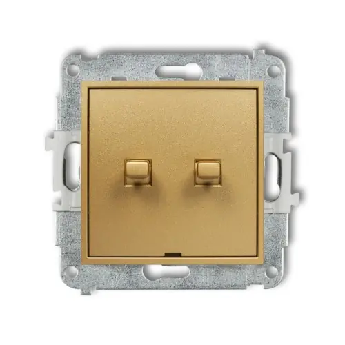 Mechanizm łącznika zwiernego, dwubiegunowego w stylu amerykańskim (dwa klawisze bez piktogramów, osobne zasilanie) Karlik ICON złoty 29IWPUS-44.2 Niska cena
