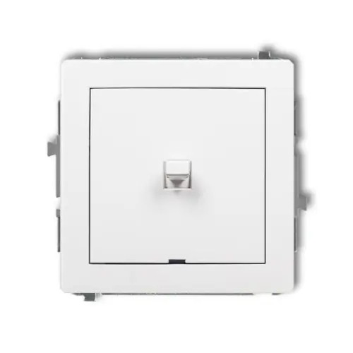 Tylko dziś Mechanizm łącznika zwiernego, jednobiegunowego w stylu amerykańskim (jeden klawisz, bez piktogramu) Karlik DECO biały DWPUS-4.1