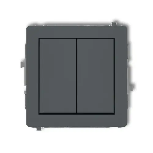 Mechanizm łącznika zwiernego, świecznikowego (dwa klawisze bez piktogramów, wspólne zasilanie) Karlik DECO grafitowy mat 28DWP-44.1 Wyjątkowa oferta