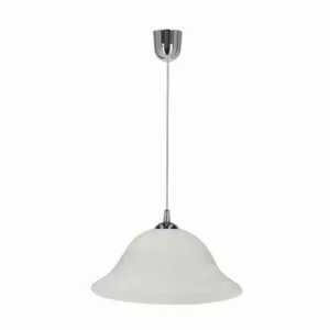 VERA Lampa Wisząca Chromowy 1x60W E27 Klosz Alabastrowy Ekspresowa dostawa
