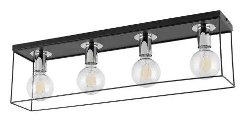 VOX 4 Plafon czarny/srebrny stal lakierowana, nikiel Sigma lighting Tani