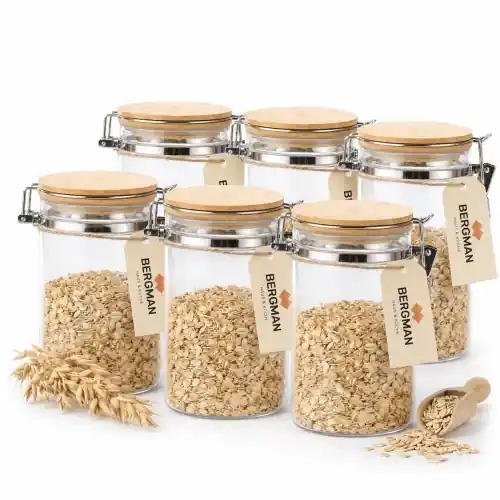 Szybka wysyłka 6x SŁOIKI Z KLAMRĄ SZKLANE 500 ml POJEMNIK NA ŻYWNOŚĆ Z POKRYWKĄ