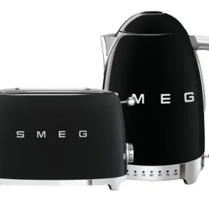 Bezpieczne zakupy Czajnik SMEG KLF03BLEU czarny 2400W + Toster SMEG TSF01BLMEU