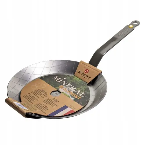 De Buyer Patelnia mineral B Carbone Okrągła 28 cm Stal Węglowa Francja Nowy