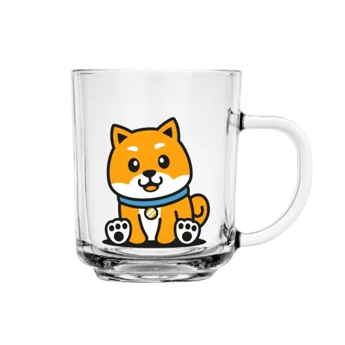 Darmowy zwrot Kubek szklany dla dzieci Szymek 220ml Shiba Inu