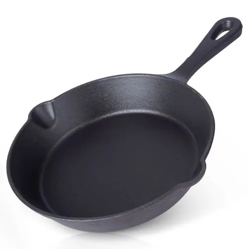 Szybka wysyłka Patelnia żeliwna 21 cm okrągła czarna do smażenia grillowania