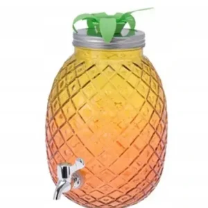 Ostatnie sztuki Słój Dyspozytor do napojów 4,7L Ananas z kranikiem pomarańczowy