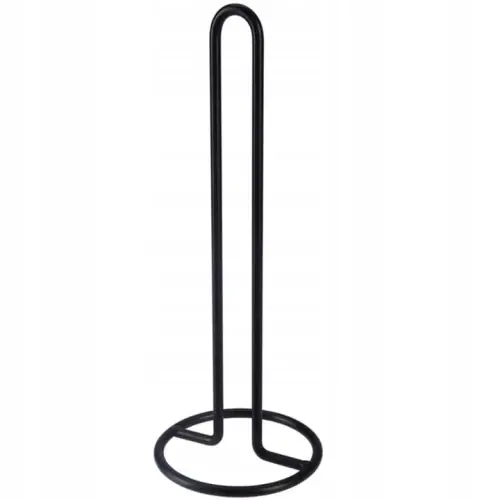 Darmowy zwrot STOJAK NA RĘCZNIK PAPIEROWY czarny metalowy uchwyt na rolkę do kuchni 33cm