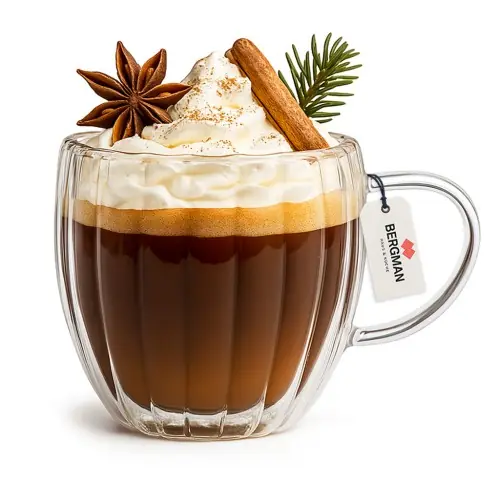 Szklanka termiczna z uchem 250ml z podwójnym szkłem Bergman Oferta limitowana