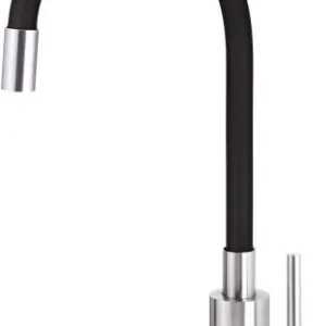 Wyjątkowa oferta Deante Bateria kuchenna z giętą wylewką Luno stal, czarny BOC_B720