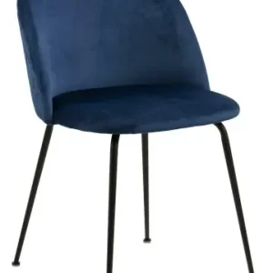 Łatwy zwrot Fernity Krzesło Louise Dark Blue Metalowe i drewniane